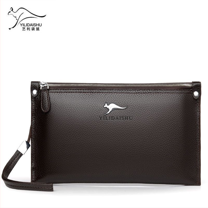 Vyriška odinė rankinė rankoje stiliaus kuverto – aukštos kokybės oda, vidinis pamušalas iš odos, 8 colių nešiojamojo kompiuterio talpa, verslo kelionėms