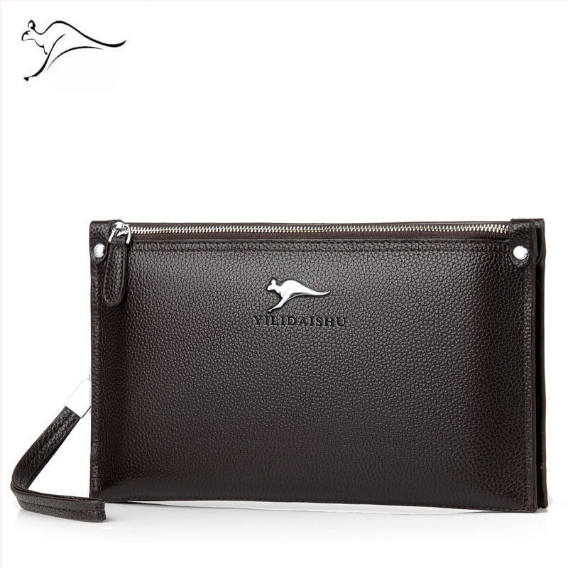 Vyriška odinė rankinė rankoje stiliaus kuverto – aukštos kokybės oda, vidinis pamušalas iš odos, 8 colių nešiojamojo kompiuterio talpa, verslo kelionėms