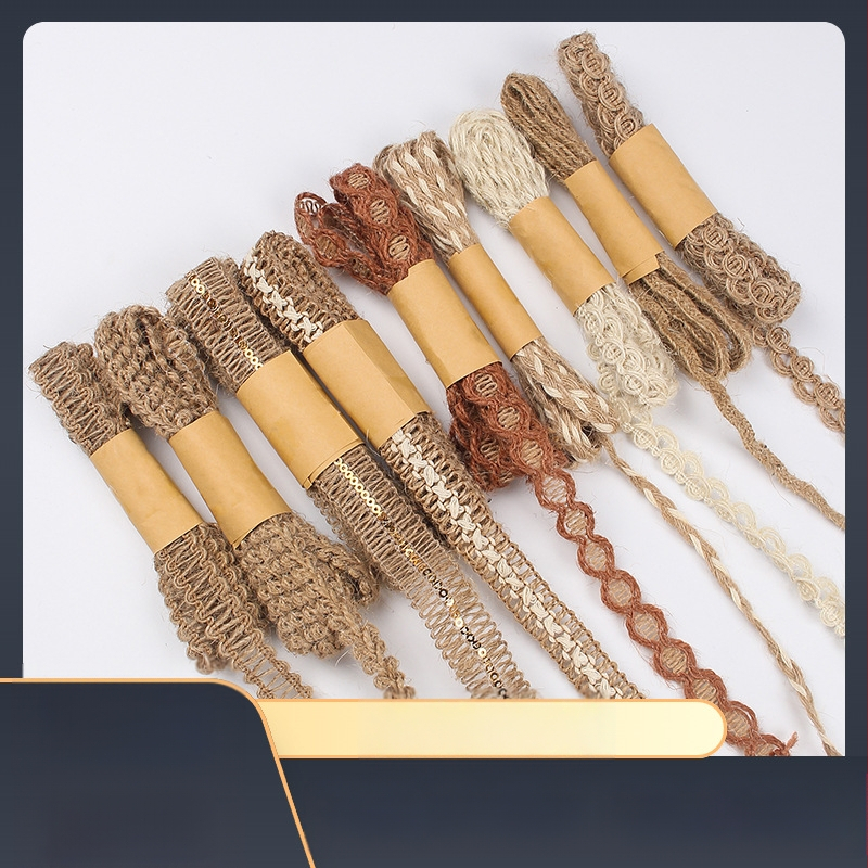 Hongfeng konopju auduma lente ruļlis iepakojumam un dekoriem — roku darbs, 92 g