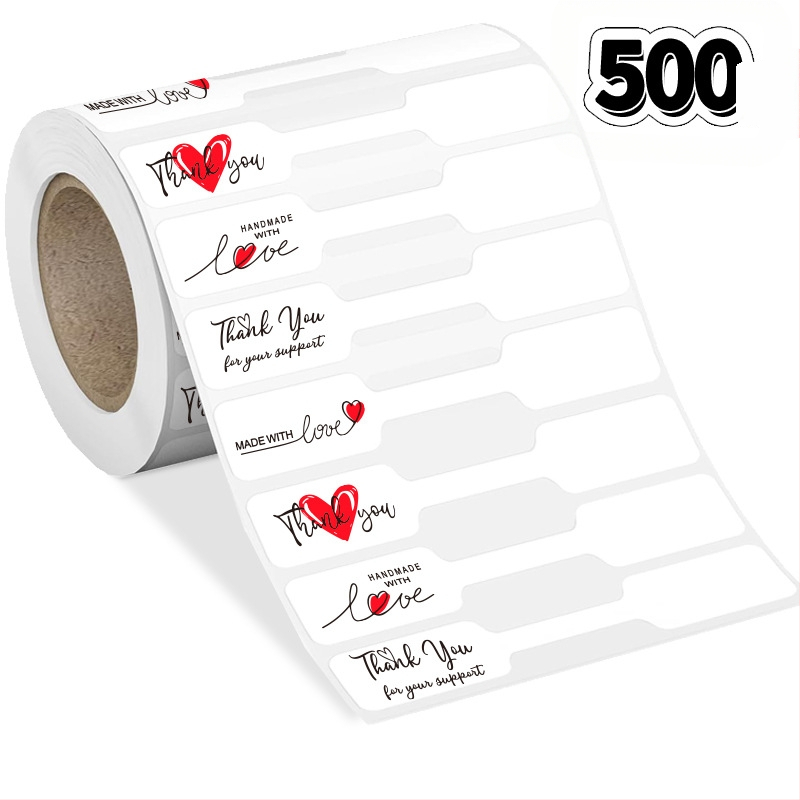 Стикери за цена на бижута, 500 броя в ролка, самозалепваща хартия с покритие, лепило с топяща се смола, устойчивост на температура до 80°C