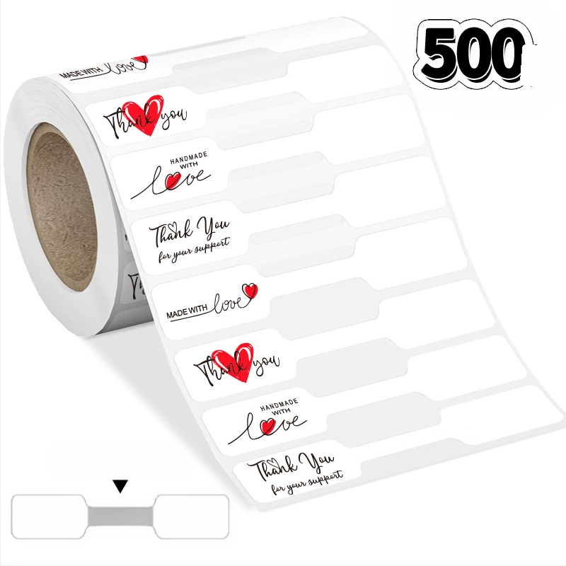 Стикери за цена на бижута, 500 броя в ролка, самозалепваща хартия с покритие, лепило с топяща се смола, устойчивост на температура до 80°C
