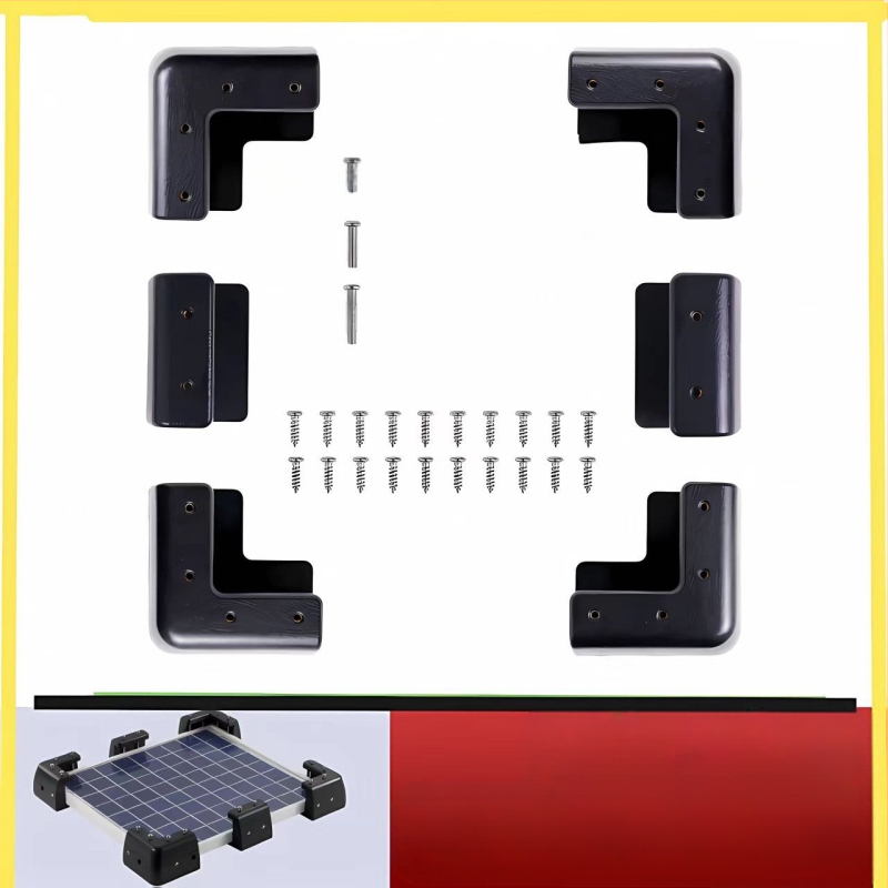 RV saulės panelės laikiklis, ABS, 0,95 kg, injekcinio formavimo su įmontuotomis varinėmis movomis tiesiam tvirtinimui prie varžtų, pramonės standartas