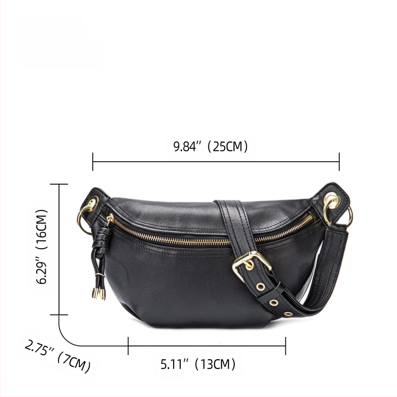 Marent Sievietes Dumpling Crossbody soma - Īsta āda, Pirmās kārtas liellopa āda, Rāvējslēdzēja aizdare, iekšējās kabatas