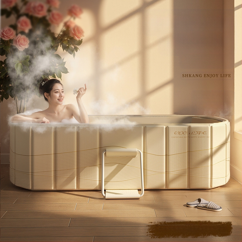 Sulankstoma suaugusiųjų vonia viso kūno maudynėms, tarpaulin medžiaga