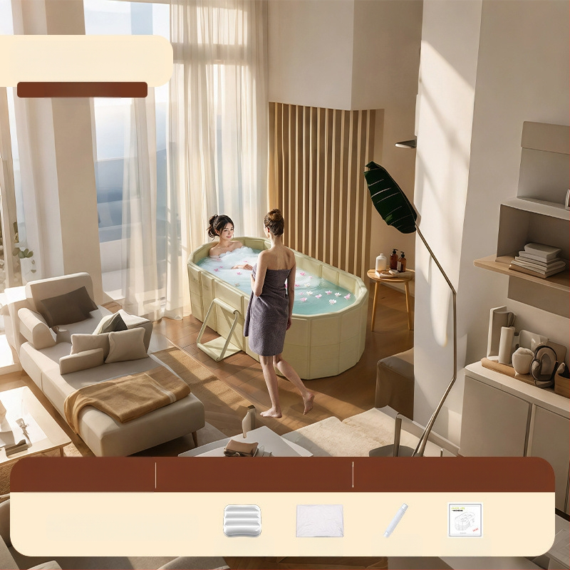 Sulankstoma suaugusiųjų vonia viso kūno maudynėms, tarpaulin medžiaga