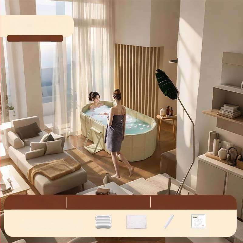 Sulankstoma suaugusiųjų vonia viso kūno maudynėms, tarpaulin medžiaga