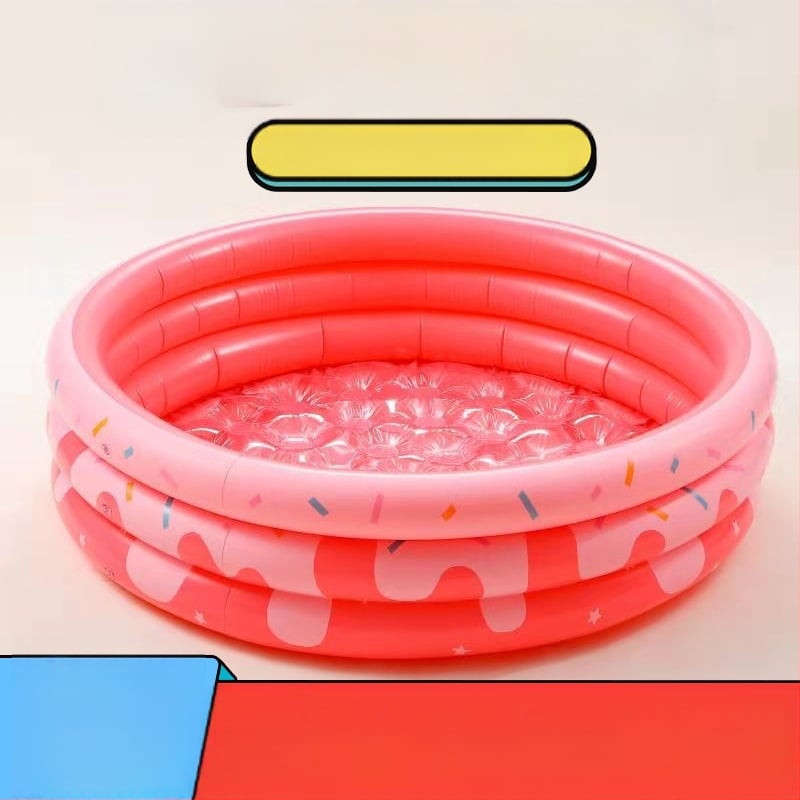 Suapvalintas spurgos formos pripučiamas baseinas vaikams – PVC, INFTOY, namų naudojimui, vaikų vandens žaidimams