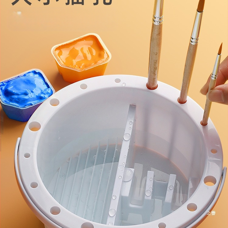 Trijų vienoje plovimo kibiras su palete, nešiojamas daugiafunkcinės tapybos priemonės; prekė Variety; medžiaga: šilkas gėlė; bazinis įpakavimas