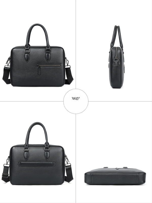 Vyrinė odinė verslo rankinės Maltette – pirmojo sluoksnio karvės odos, vientisa spalva, patvari konstrukcija ir poliesterio-kokvilinės pamušalas