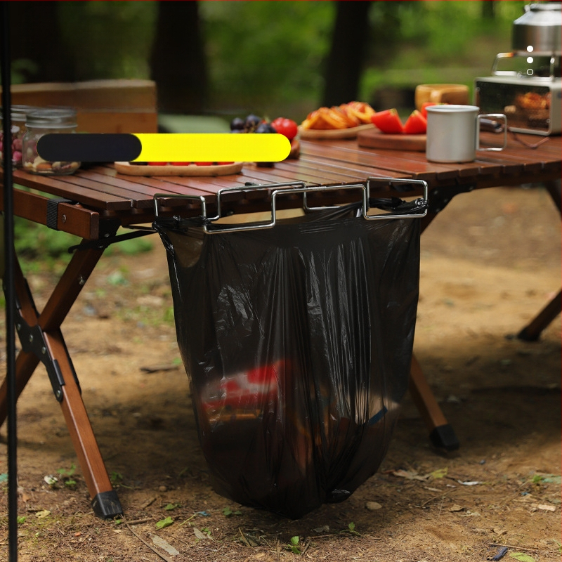 Hike Mount Nerūsējošā tērauda atkritumu maisu pakaramā, saliekams galda stiprinājums kempingam