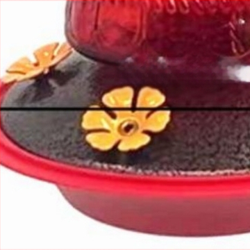 Kolibrio lesyklė - lauke pakabinama, raudono stiklo su geležies dalimis, automatinis maitinimas; medžiagos: stiklas, plastikas, geležis; kilmė: Quanzhou