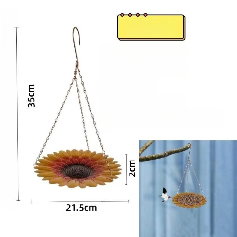 Geležinė sodo kabinamoji lesyklėlė paukščiams su saulėgrąžų plokštele; Prekės ženklas: Sincerity craftsmanship; Medžiaga: Geležis; Dėžėse: 56 vienetai