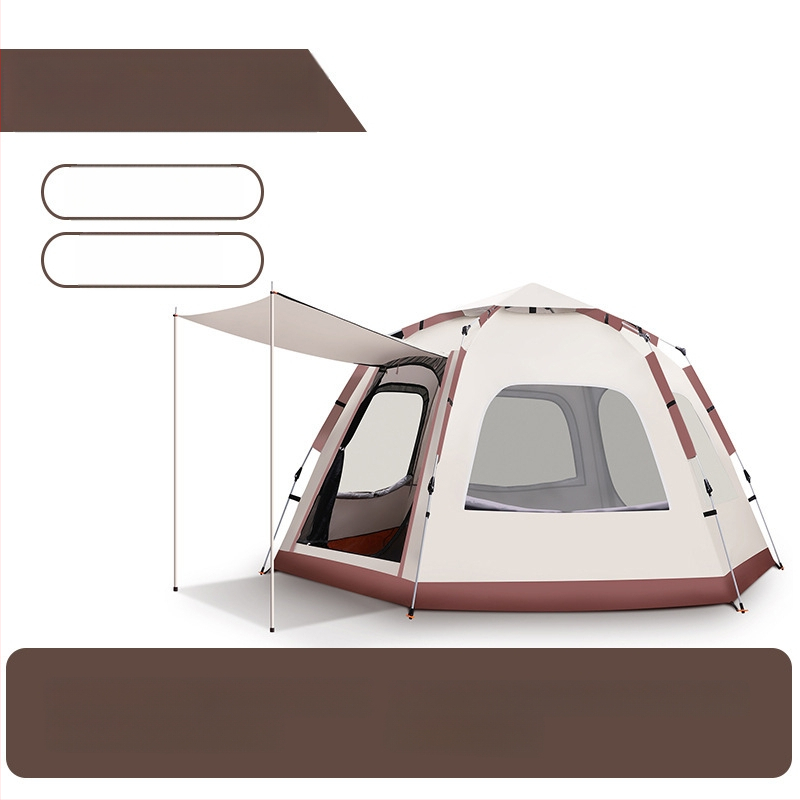 Lauko palapinė — vieno sluoksnio, automatinis greitas atidarymas, keturi sezonai, 5,4 kg, stiklo pluošto stiebai (išorinis vandeniui atsparumas 2000–3000 mm)