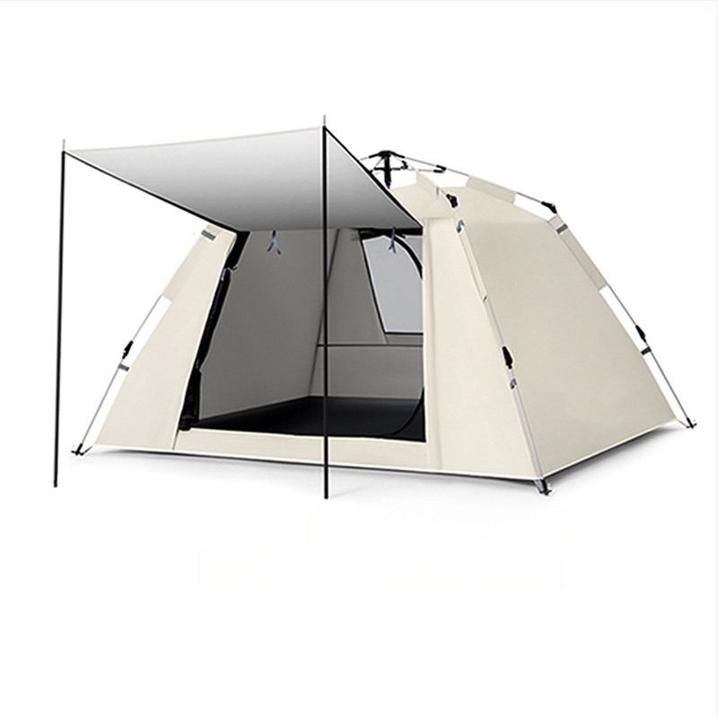Lauko palapinė — vieno sluoksnio, automatinis greitas atidarymas, keturi sezonai, 5,4 kg, stiklo pluošto stiebai (išorinis vandeniui atsparumas 2000–3000 mm)