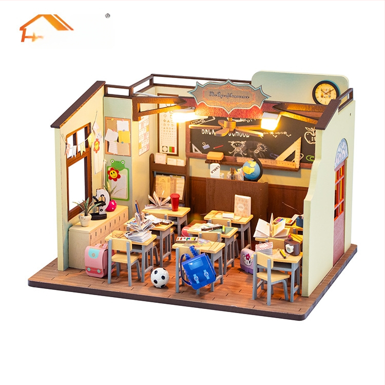 DIY ξύλινο σετ 3D μοντέλου αίθουσας διδασκαλίας – Hongda, κατάλληλο για 15–35 ετών, 2024