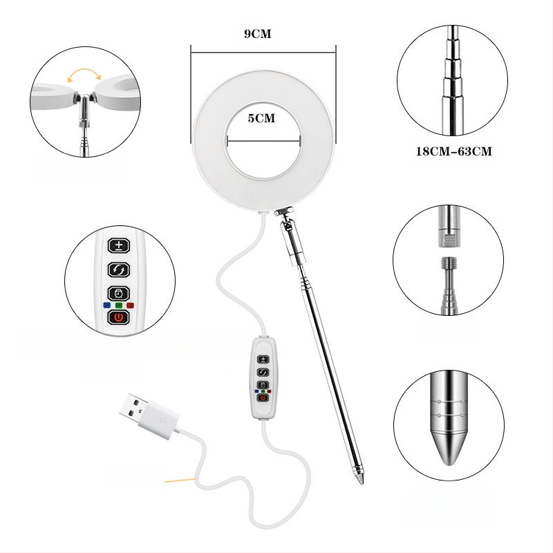 Stalo LED augimo šviesa bonsajams, 48 LED, pilnas spektras, reguliuojama spalvų temperatūra, IP44, 5V įėjimas