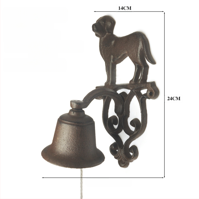 Κουδούνι τοίχου από χυτό σίδηρο με χειροκίνητη περιστροφή, διακόσμηση κήπου