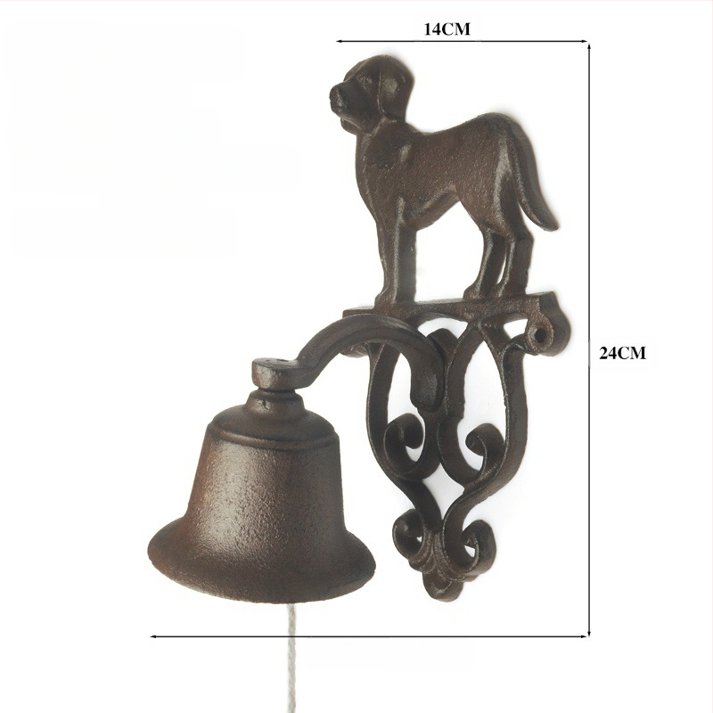 Κουδούνι τοίχου από χυτό σίδηρο με χειροκίνητη περιστροφή, διακόσμηση κήπου