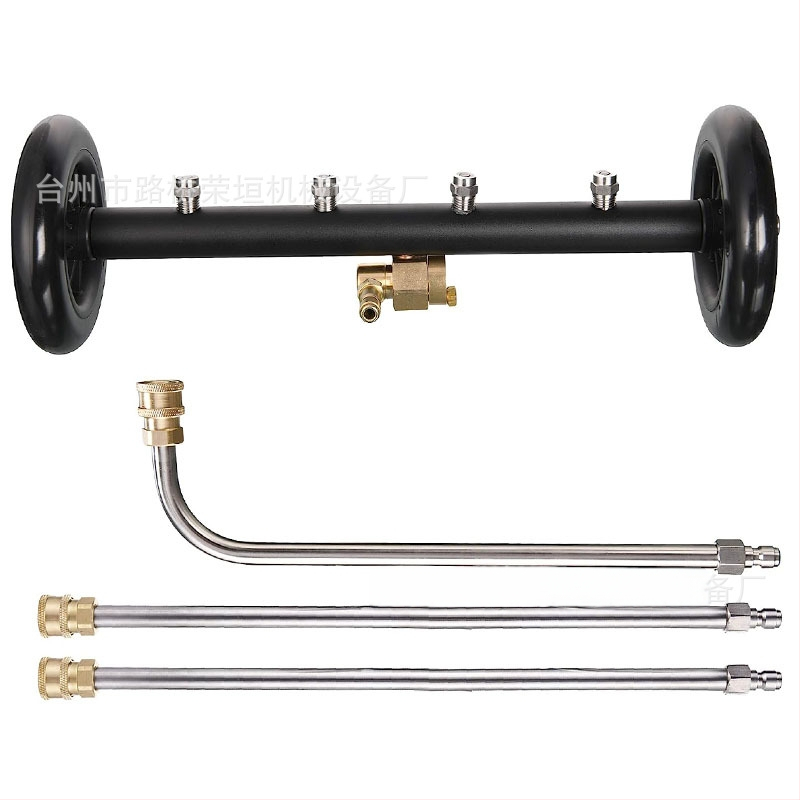 Aukšto slėgio grindų valytuvas su 4 skylėmis reguliuojamu purkštuvu, varis/nerūdijantis plienas, 4000 psi, svoris 1,9 kg