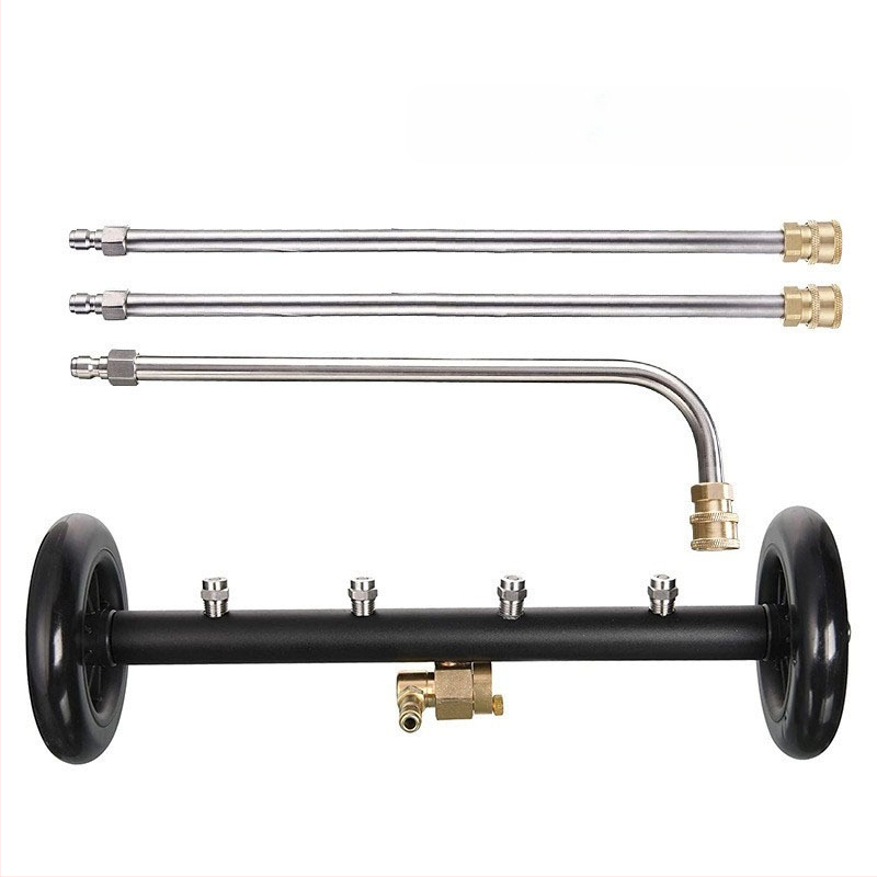 Aukšto slėgio grindų valytuvas su 4 skylėmis reguliuojamu purkštuvu, varis/nerūdijantis plienas, 4000 psi, svoris 1,9 kg