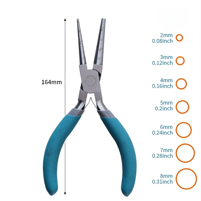 Papuošalų žnyplės su skalėmis – apvalios nosies ir adatinės žnyplės, vyniojimo žnyplės, daugiafunkciniai DIY įrankiai, prekės ženklas RUITOOL