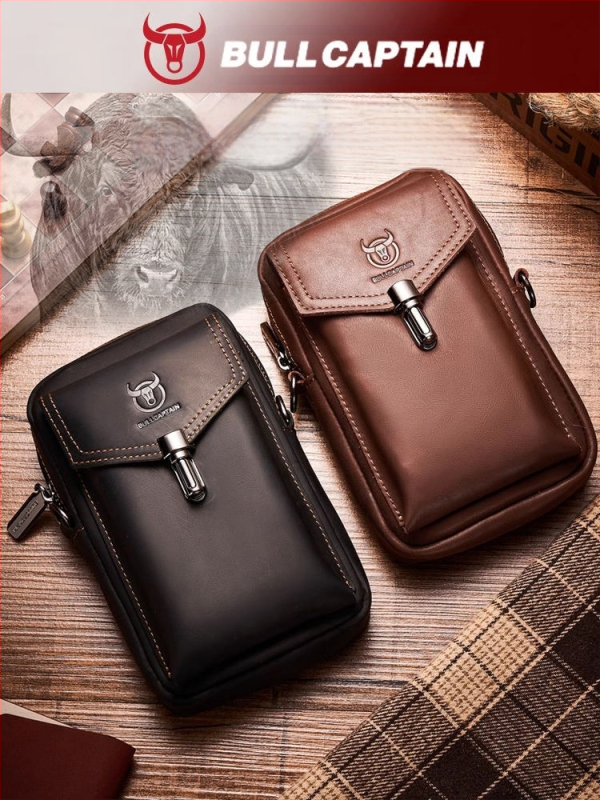 Vyriška juostinė rankinė iš Crazy Horse odos, pirmosios kartos karvių oda, kryžminis dirželio dizainas, tikra oda, verslo kelionėms