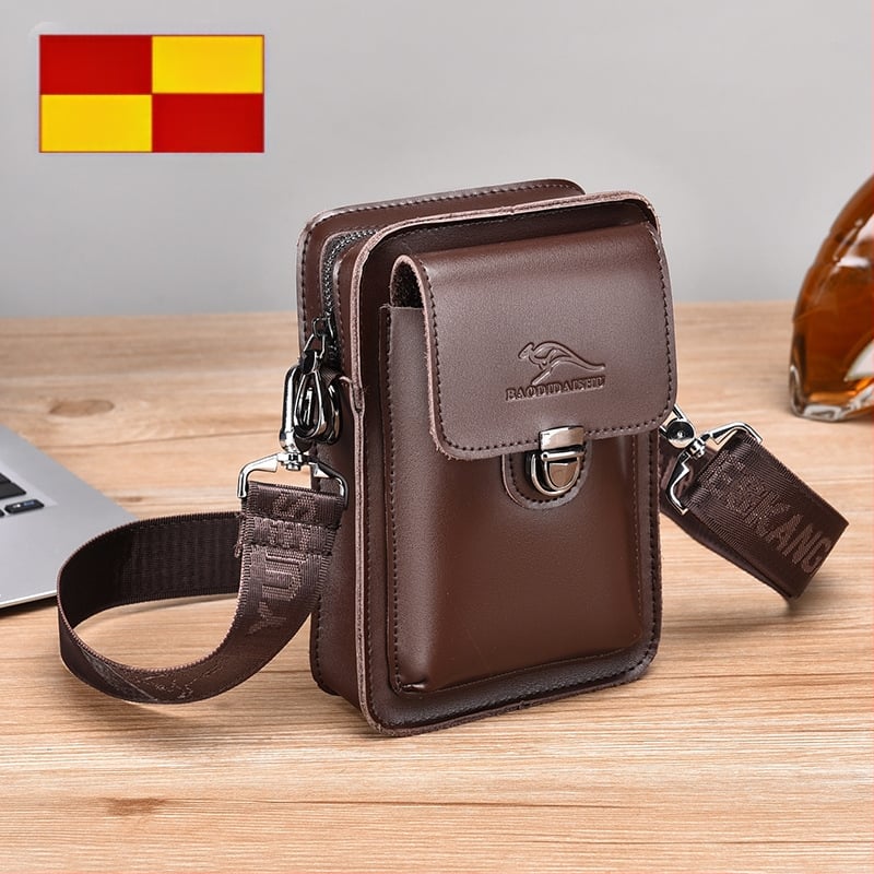 Vyrinė diržinė rankinė iš karvų odos, Pedicled Kangaroo, 2023 m. vasara, vyrams