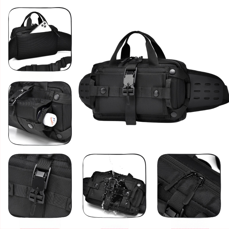 WEIXIER Vyrų juosmens krepšys – gatvės stilius, Oxford audinys, kvėpuojantis, atsparus vandeniui, antibakterinis, atsparus nusidėvėjimui