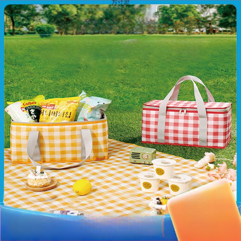 Piknika soma ar izolētu pusdienu kārbu, materiāls Kaimi, zīmols Strong merchants