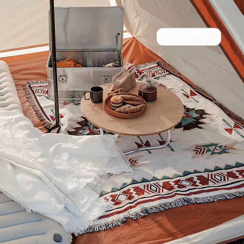 Piknika sega kempingam ar etnisku stilu, bieza, pārnēsājama, mitruma izturīga (Materiāls: PE Cotton; Zīmols: Other)