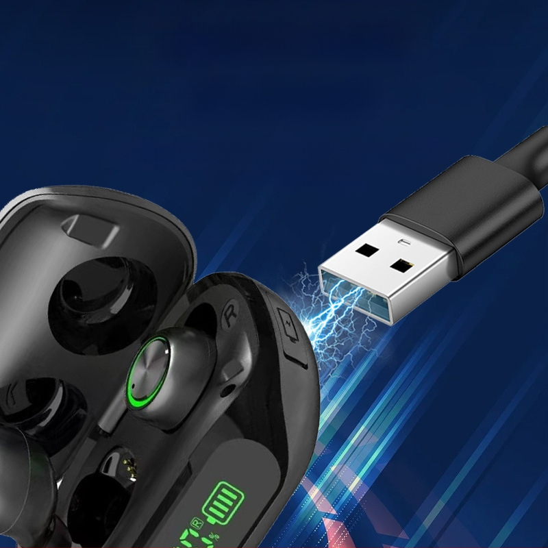 H66 истински безжични гейминг слушалки, в ухото стерео, Bluetooth 5.3, IPX7 водоустойчиви, над 8 часа живот на батерията, NFC и цифров дисплей