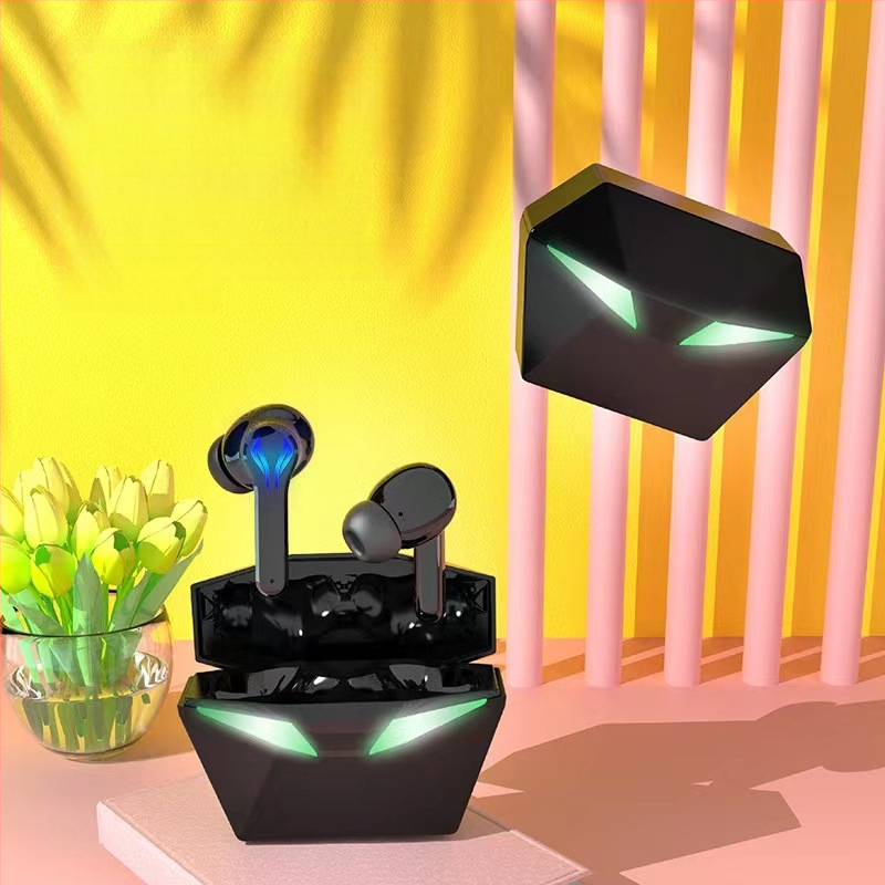 Žaidimų Bluetooth ausinės su tikru belaidžiu stereo garsu, Esports žema vėlavimas, diapazonas 10 m, baterijos veikimo laikas 4–8 val.