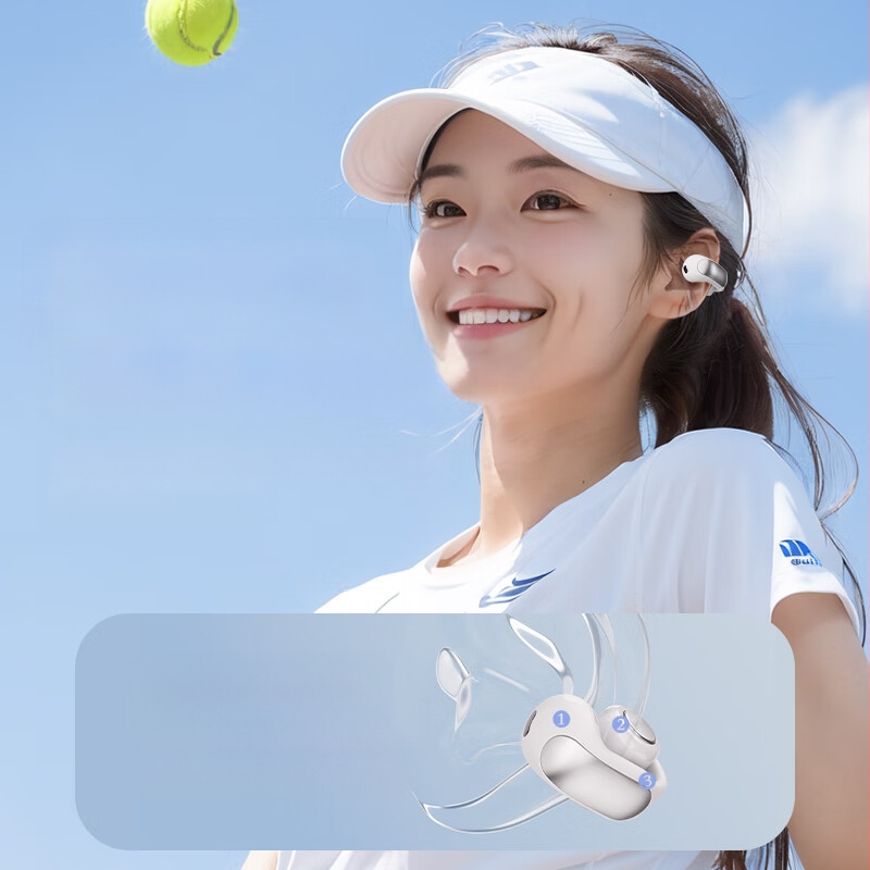 V12 išmaniosios vertimo ausinės su ausies klipu, Bluetooth 5.4, 15 m diapazonas, IPX5 atsparumas vandeniui, veikimo laikas 4–8 val.