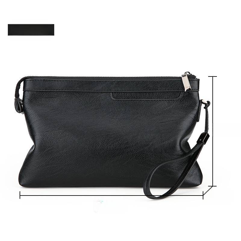 Vyrų krūtinės dėklas iš PU odos, užtrauktinė, vidinės kišenės (ID, telefonas, užtrauktukas kišenė), horizontalaus kvadrato formos, vienpalvė