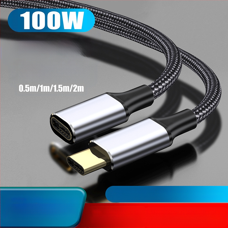 Καλώδιο επέκτασης Type-C, 16 πυρήνων Gen2, μεταφορά δεδομένων 10Gbps, αρσενικό προς θηλυκό Type-C συνδέσμοι, υφαντή κατασκευή από χαλκό