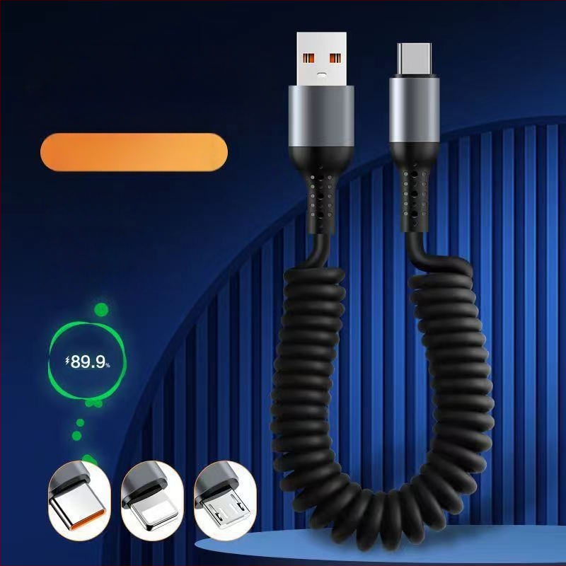 Pin Lida 3-in-1 greitas įkrovimo kabelis su Lightning, Micro USB ir Type-C, PVC, 120W