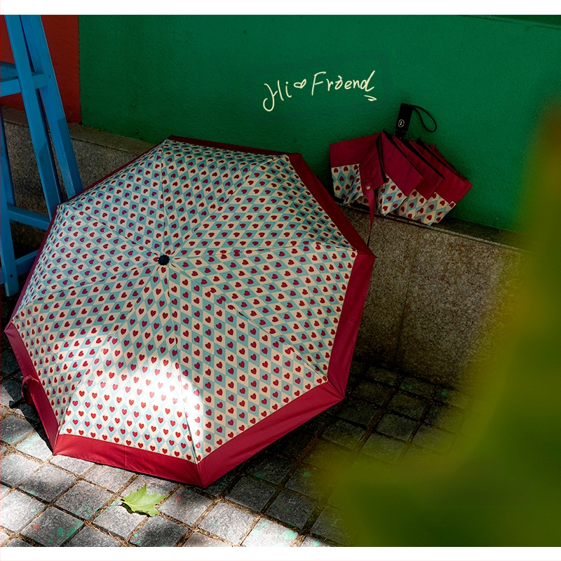 Moteriškas skėtis nuo saulės ir lietaus su automatiniu atidarymu, UPF >50, spindulys 50–55 cm, plastikinė rankena, logotipo spausdinimo galimybė