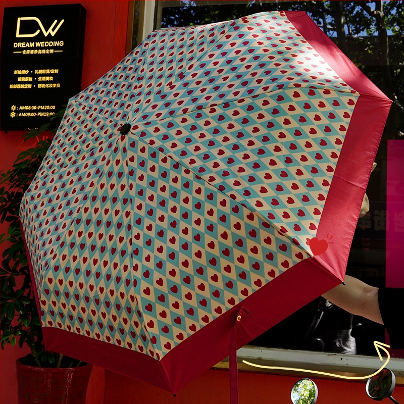 Moteriškas skėtis nuo saulės ir lietaus su automatiniu atidarymu, UPF >50, spindulys 50–55 cm, plastikinė rankena, logotipo spausdinimo galimybė