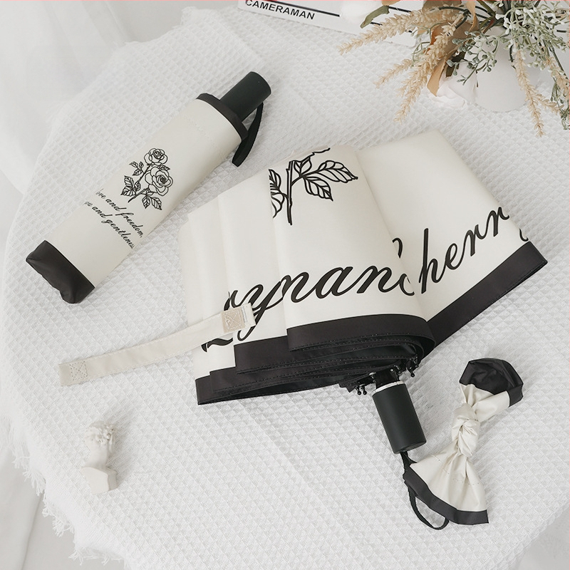 Skėtis nuo saulės ir lietaus, automatinis atidarymas, sulankstomas tri-fold skėtis su 8 ramsčiais, UPF >50, poliesterio audinys