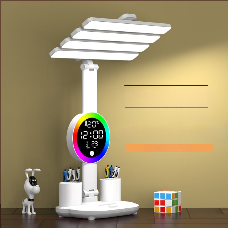 LED φωτιστικό γραφείου με προστασία ματιών, τροφοδοσία USB, έλεγχος αφής, φως μελέτης και φωτισμό περιβάλλοντος, μοντέρνο μινιμαλιστικό στυλ