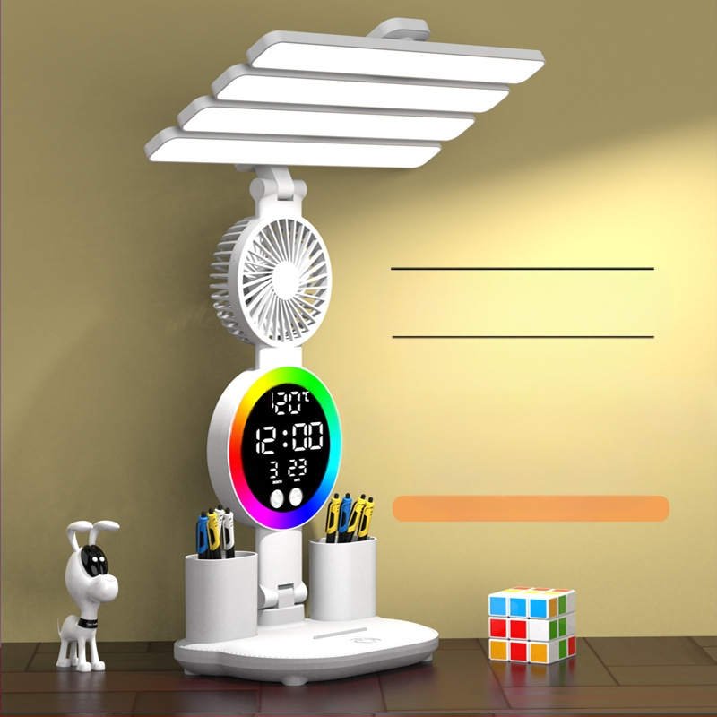 LED φωτιστικό γραφείου με προστασία ματιών, τροφοδοσία USB, έλεγχος αφής, φως μελέτης και φωτισμό περιβάλλοντος, μοντέρνο μινιμαλιστικό στυλ