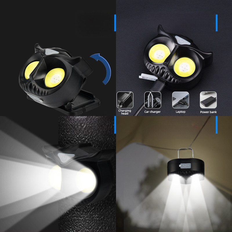 LED galvos žibintas, 10W, 1200mAh baterija, rankinis įkrovimas, nuotolis 100–200 m