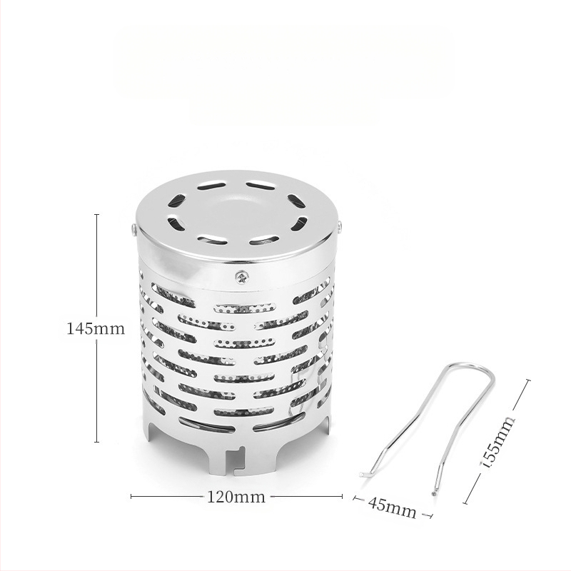 Mini kempinga apkures krāsns ar infrasarkano apkuri, nerūsējošais tērauds, rokas sildītājs, 120x145 mm