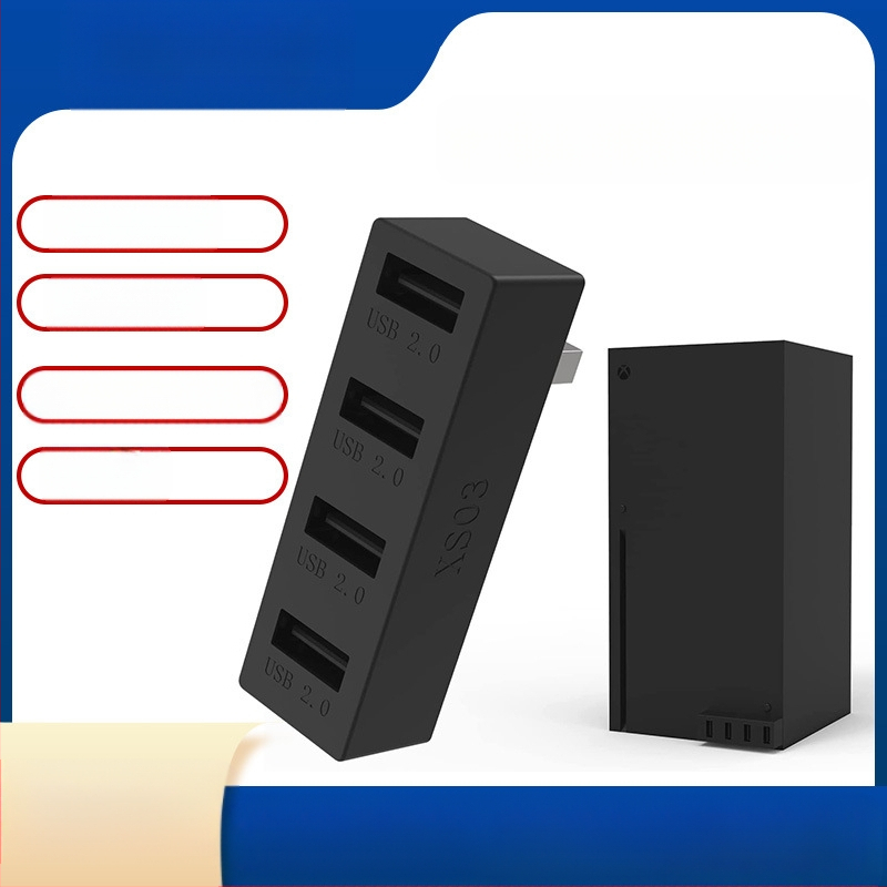 Xbox Series S USB docking stacija XS01 ar 4 USB 2.0 portiem, tieša pieslēgšana, ABS materiāls.