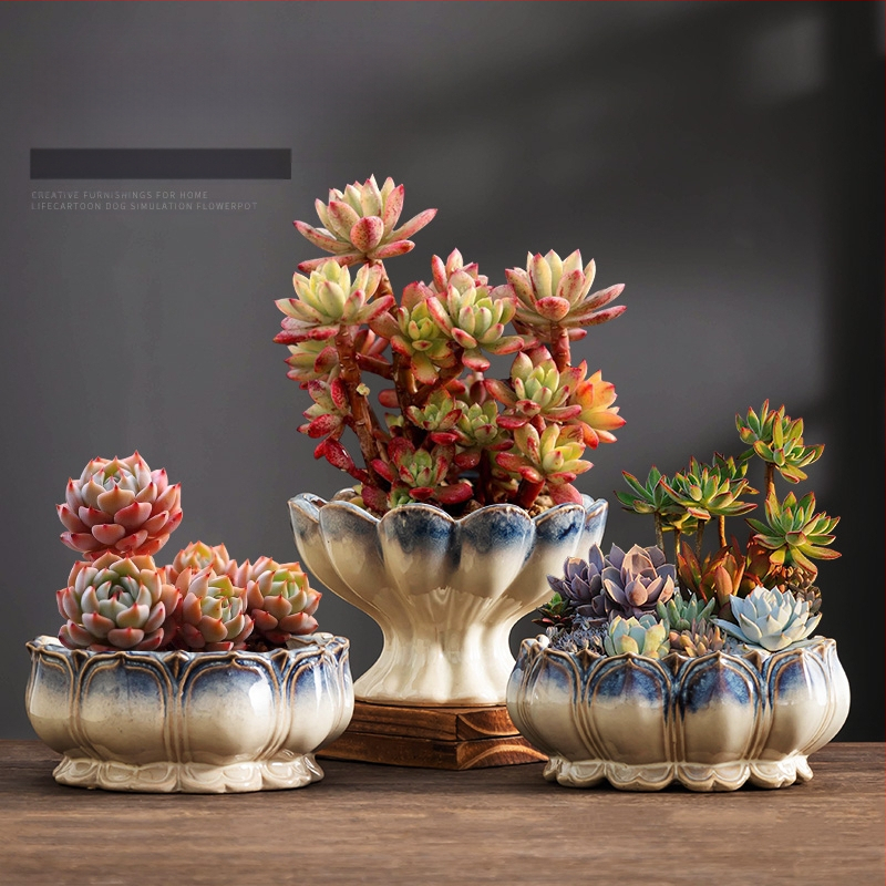 Keraminė gėlių vaza, grindų pastatoma, pastoralinis stilius, namų sodininkystei