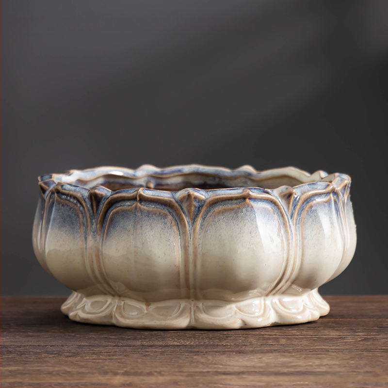 Keraminė gėlių vaza, grindų pastatoma, pastoralinis stilius, namų sodininkystei