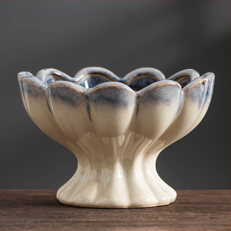 Keraminė gėlių vaza, grindų pastatoma, pastoralinis stilius, namų sodininkystei