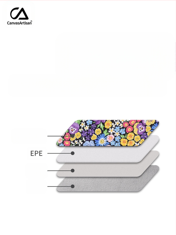 CanvasArtisan nešiojamojo kompiuterio dėklas: atsparus vandeniui ir smūgiams, poliesterio pamušalas, gėlėtasis raštas, laisvalaikio kelionės stilius, 2025 m. pavasario paleidimas