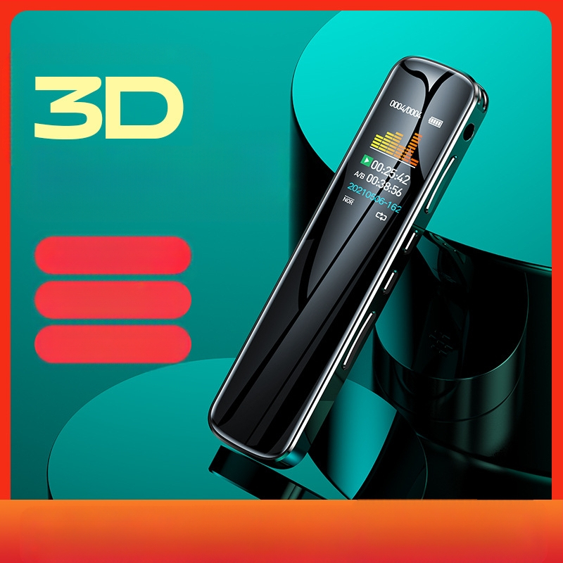 RV19 Καταγραφέας ήχου με Μείωση Θορύβου, φορητός, περίπου 30 ώρες ηχογράφησης, MP3/WAV, TF Κάρτα, Σύστημα 2 Μικροφώνων