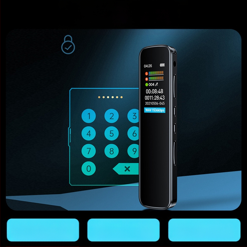 RV19 Καταγραφέας ήχου με Μείωση Θορύβου, φορητός, περίπου 30 ώρες ηχογράφησης, MP3/WAV, TF Κάρτα, Σύστημα 2 Μικροφώνων